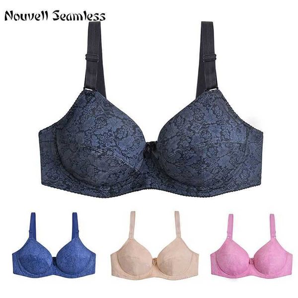 BHs Nouvelle Seamless C D DD E DDD F Bralette mit großen Körbchen Ultradünner Bügel-BH aus Polyester Übergröße 44E 46E 48E 42F 44F 46F 48F 50F P230417