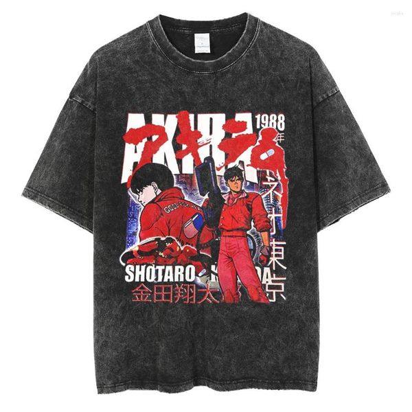 Мужские футболки Summer Vintage Forteme Forteme Fot Tops Tees Hip Hop Men рубашка Harajuku Y2K уличная одежда вымытая аниме-графическая футболка