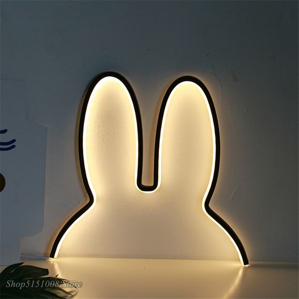 Lâmpadas Sombras Baby Rabbit Luzes noturnas USB Lâmpadas LED luminos