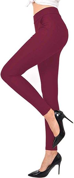 Ginasy Pantaloni Eleganti da Donna Business Casual Stretch Pull On Work Office Eleganti Leggings Pantaloni Skinny con Tasche