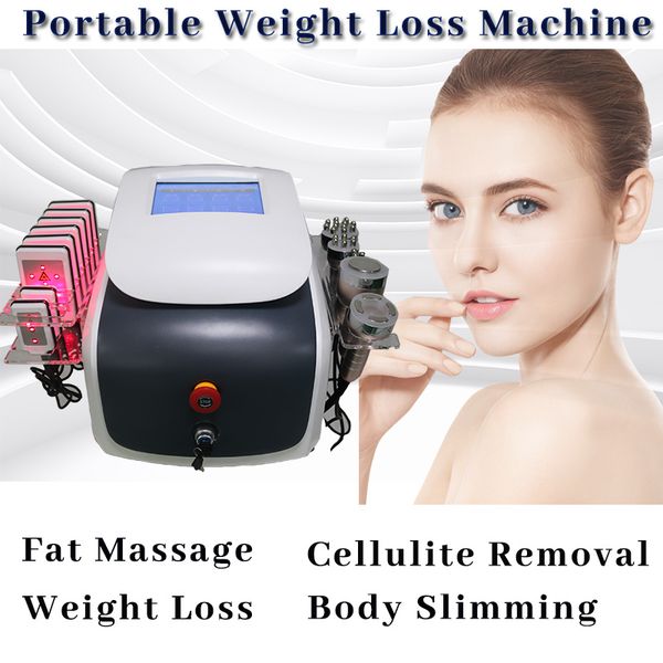 Lipo Laser Diode Fat Massage Macchina dimagrante 6 in 1 Dispositivo portatile per la perdita di peso Lipolaser Pads Trattamento non invasivo