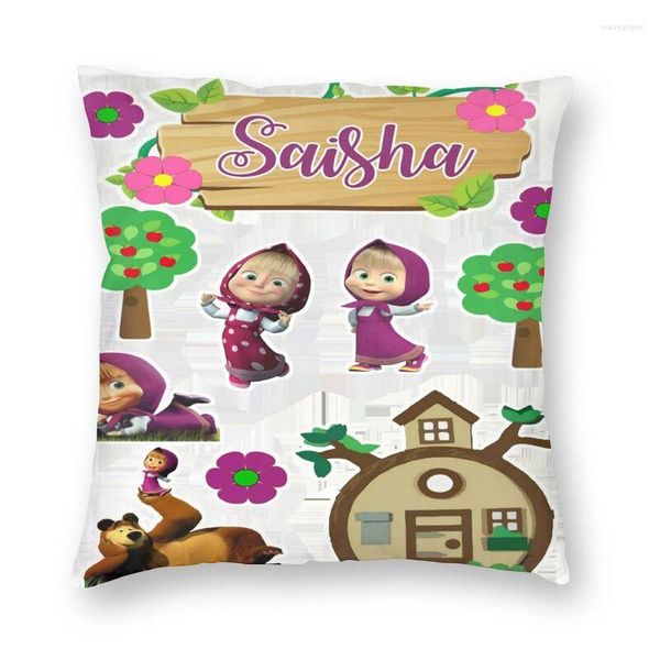 Pillow The Bear Square Case Home Decor Russian Anime Adventure Comedy Cover Throw For Living Room Printing
