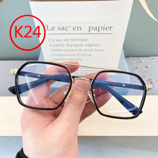 K24 Antiblau -Licht Brille Kreuzblume Punk Style Hip Hop Silber Schlangenmuster polarisierte Sonnenbrille Sport Retro große Rahmenbrillen