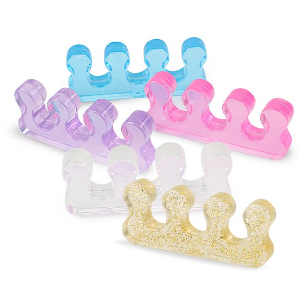 Heißer Verkauf 2PCS Weiche Silikon Maniküre Pediküre Nägel Finger Separator Flexible Finger Zehen Spacer Trennung Glätteisen Werkzeug Nagel Werkzeuge toe Separatoren Nagel Kunst