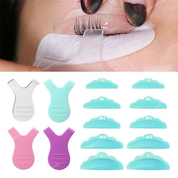 Conjunto de almofadas de silicone para enrolar 5 pares, kit de levantamento de cílios, acessórios, escova de cílios, pente limpo, extensão de cílios, ferramentas permanentes, acessórios de ferramentas de maquiagem, falso