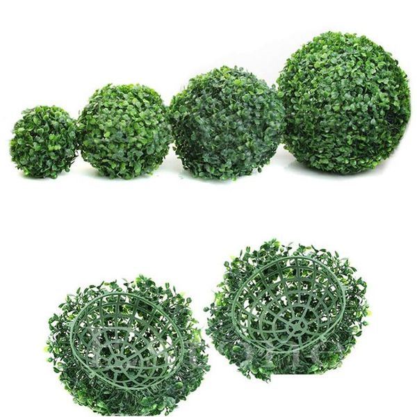 Faux Floral Greenery Grün Künstliche Grünpflanze Ball Topiary Baum Buchsbaum Hochzeit Party Zuhause Outdoor Dekoration Pflanzen Kunststoff Dhyel