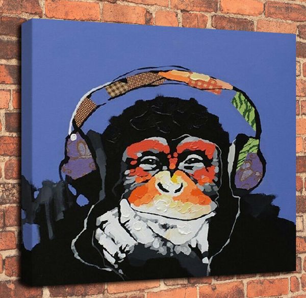 Música macaco decoração de casa pintura a óleo sobre tela artesanato / hd impressão de parede arte personalização é aceitável 210508108050114