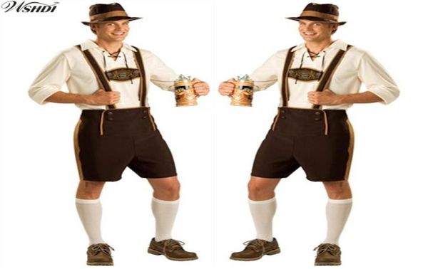 Oktoberfest Kostüm Lederhosen Bavyera Ekim Festival Bira Cadılar Bayramı Erkekler İçin Bira Kostümleri Artı B boyutu M L XL 2XL298K3037755