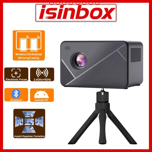 Sonstige Elektronik Projektor 1080P Android Bluetooth WIFI Film Video Spiegelung Casting Elektrofokus Smart TV LED Beamer 8000 Lumen 231117