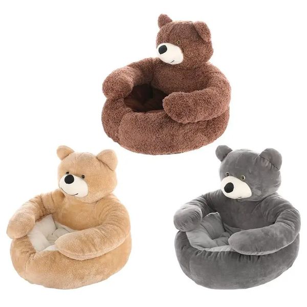 Canis Pens Bear Shaped Dog Bed Bonito Inverno Quente Urso Abraço Antiderrapante Cat Sleeping Mat Cães Almofada Sofá Conforto Almofada de Pelúcia para Cães Gato 231117