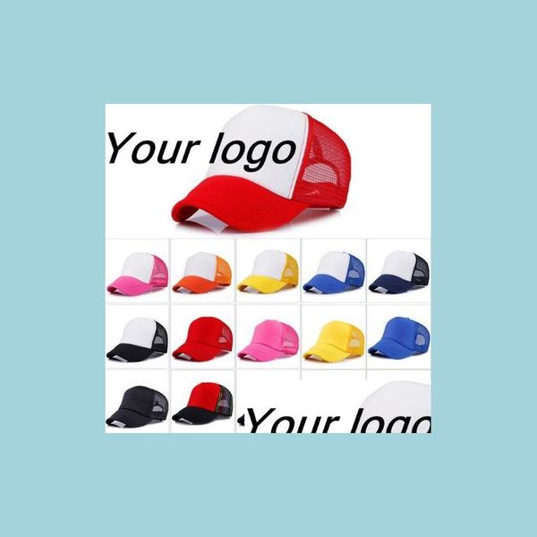 Шляпа для вечеринок шляпа DIY Custom Print Logo Baseball Cap Men Men Women Дети Fancy Dress Mesh Регулируемая уникальные танцевальные шапки Рождество Dr Dhg1g