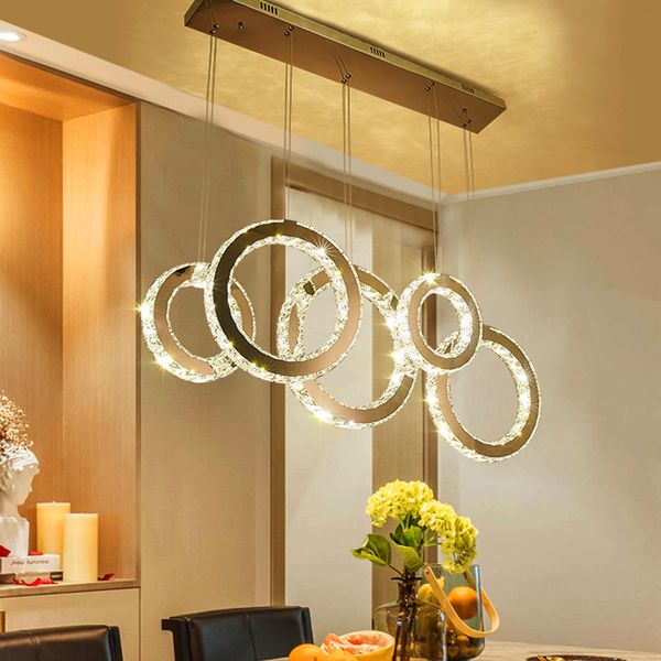 Esszimmer Wohnzimmer Moderne Luxuriöse Kristall Kronleuchter Hause Dekoration Runde Glanz Innen Beleuchtung Lampe Led-Beleuchtung