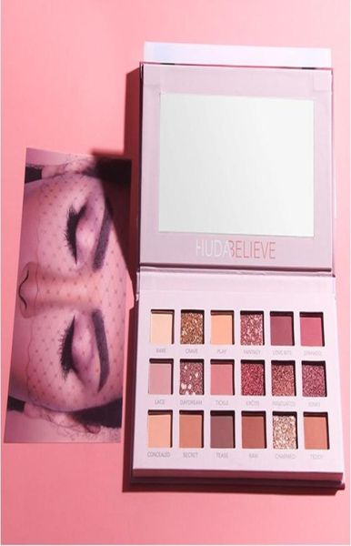 Nuovo trucco HUDAbelieve Desert pink Rose 18 colori Pearlescent shimmer Matte Eyeshadow Palette Beauty Eye shadow7821651