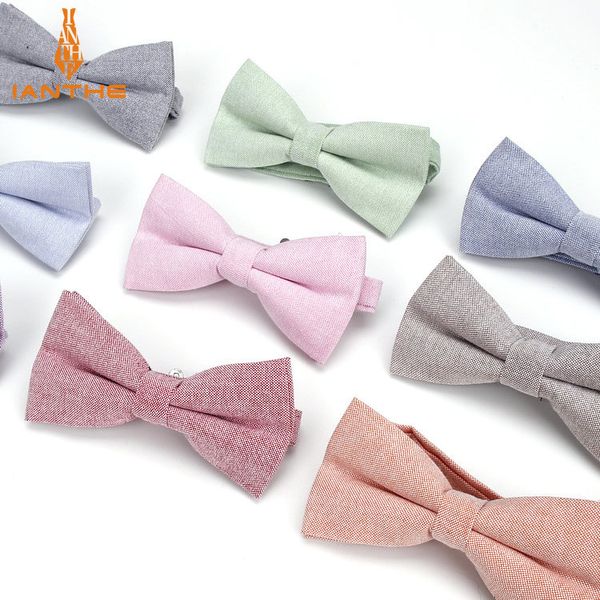 Krawatten Marke Männer Fliege Baumwolle Kinder Casual Schmetterling Krawatte Rot Blau Rosa Solide Bowtie Smoking Bögen Männliche Eltern Chlidren 230418