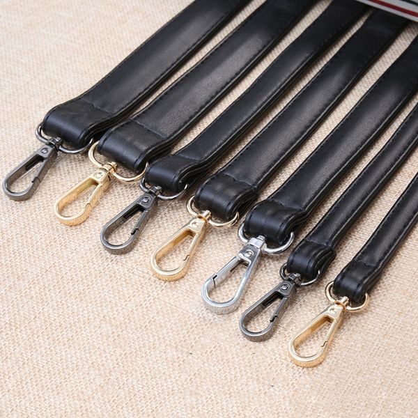 Taschenteile Zubehör Mattschwarzer langer Taschenriemen DIY verstellbarer Ersatz-Schultertaschenriemen aus PU-Leder für Handtaschen Geldbörsen 4 Metallfarben 230418