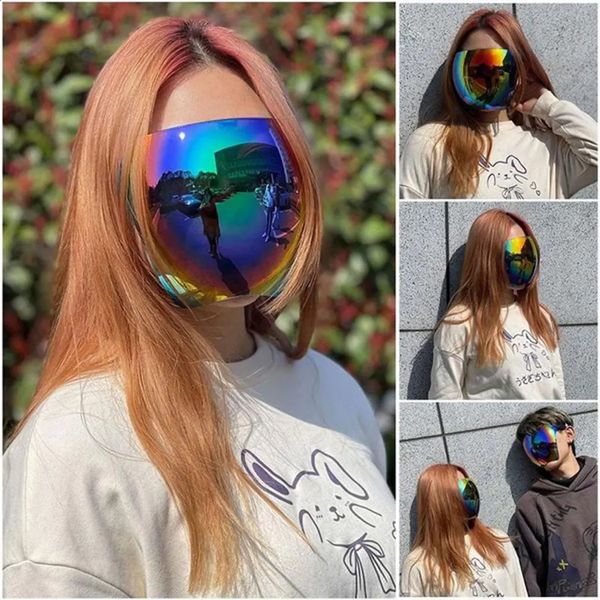 Açık Gözlük Sunglasse Erkekler Koruyucu Faceshield Gözlük gözlükleri tam yüz kapalı küresel lens anti -sprey güvenlik döngüsü 231118