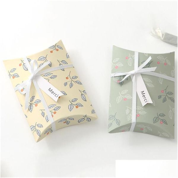Geschenkverpackungs-Kasten-Papier-Kissen-Verpackungs-Geburtstags-Geschenk-Kasten-Blumenmuster-Mode-frischer Art-Süßigkeit Ct0140 Tropfen-Lieferung Hausgarten Dhs1G