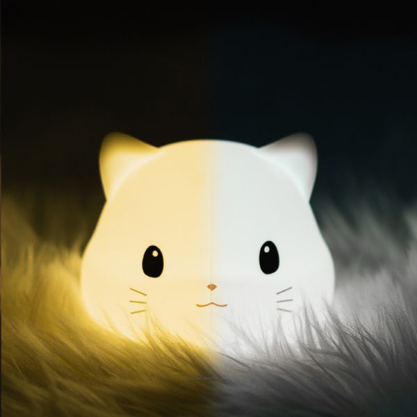 Lampade Sfumature Silicone Cat LED Luce notturna Sensore tattile 2 colori Timer dimmerabile Lampada da comodino ricaricabile per camera da letto per bambini Regalo per bambini 230418