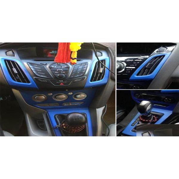 Adesivos de carro para Ford Focus 2012 Interior Painel de Controle Central Maçaneta 3D5D Adesivos de Fibra de Carbono Decalques Estilo de Carro Accessorie33 Dhgp2