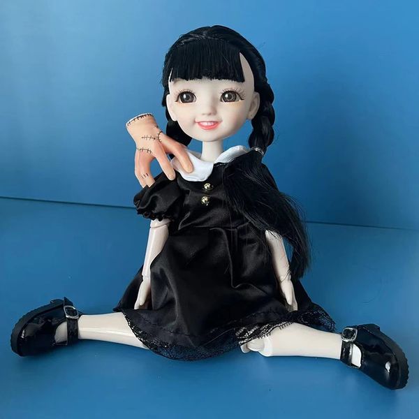 Bonecas moda 1/6 bjd boneca trança preta 30cm mobilidade conjunta múltipla meninas crianças brinquedo presente 231117