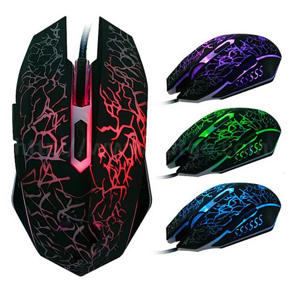 Mouse LED colorato Mouse da gioco per computer professionale ultra preciso per Dota 2 LOL Gamer ergonomico 2400 DPI USB cablato 231117