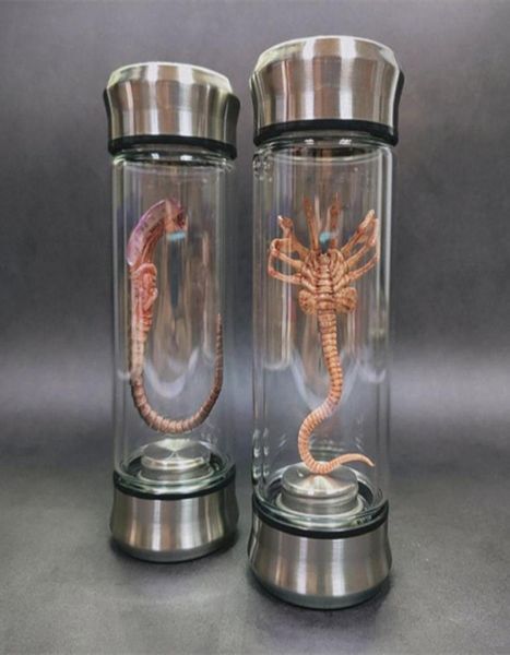 Objetos decorativos estatuetas alienígena jar xenomorph espécime facehugger embrião vidro filme prop réplica 2302249816194