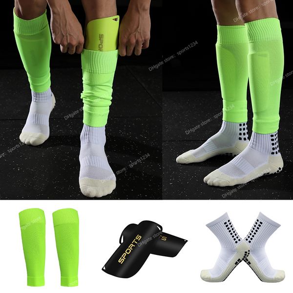 Erwachsene Größe 1 Satz hochelastische Fußball-Beinabdeckung Anti-Rutsch-Socken Schienbeinschoner Professionelle Sportschutzausrüstung Geeignetes SportbekleidungszubehörSportsocken