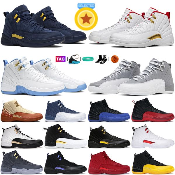 12s баскетбольные кроссовки для мужчин Jumpman 12 кроссовки Golf Stealth Fiba Indigo Black Game Royal University Blue Royalty Taxi Wings Мичиган дизайнерская обувь мужские кроссовки