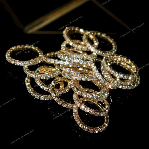 10 pezzi versione coreana anello con strass multicolore signore 1 fila anello di cristallo di colore misto anello elasticizzato di cristallo anello della punta gioielli del partito gioielli di moda anelli punta di cristallo