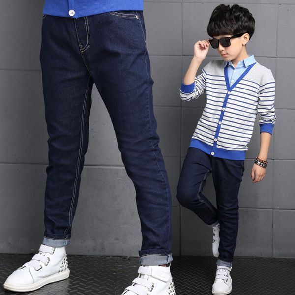 Jeans Kinder Jungen Jeans Hose Frühling und Herbst Kinderhose Baby Boy Jeans Marineblau Farbe 3-10 Alter 230418