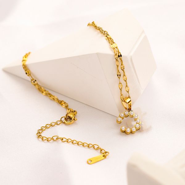 Colliers pendentifs de créateur de style 20 styles qui ne se décolorent jamais, chaîne à maillons plaquée or, breloque ras du cou à double lettre en acier inoxydable_voghion.com