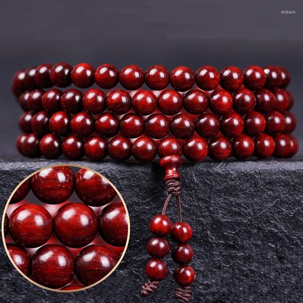 Brin 108 Perles 6mm Naturel Bois De Santal Bouddhiste Bouddha Méditation Bois Prière Perle Mala Bracelet Bracelets Femmes Hommes Bijoux Bijoux