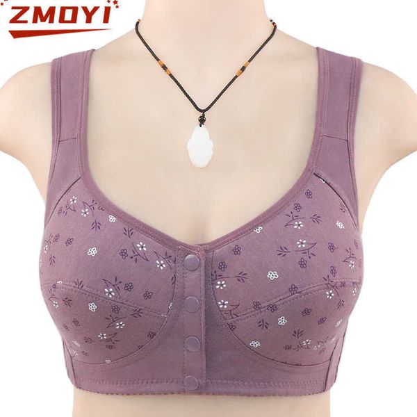 Bras Front Botton biancheria intima da donna Mumo di cotone di cotone reggiseno di mezza età grandi reggiseni senza bordo per donne più grandi grandi signore di grandi dimensioni p230417