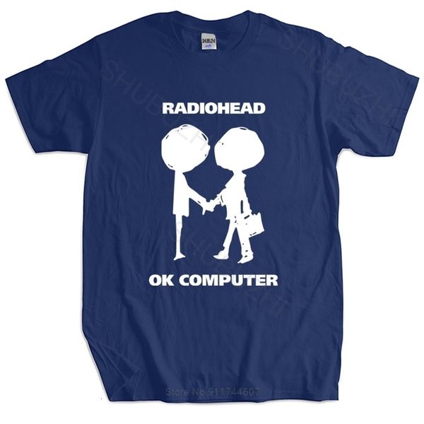 Mens tshirts homens marca camiseta verão algodão tshirt radiohead ok computador oknotok music rock bandblack tshirt size 230417