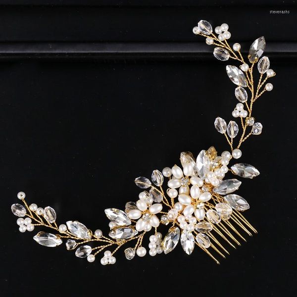 Kopfbedeckungen Perlenhaarkämme Hochzeitskleid-Accessoires geflochten