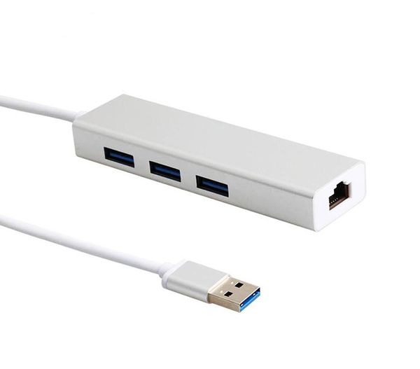 verbrauchen Elektronik USB 30 auf RJ45 LAN-Karte Gigabit-Ethernet-Netzwerkadapterkabel mit 3-Port-Hub für MacBook Notebook mobi1836449