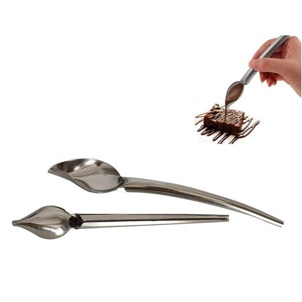 Utensili per torte Cucchiaio per cioccolato in acciaio inossidabile Cottura al forno Decorazione fai da te Cucchiai filtro Scrittura Scoop Utensile da cucina Dhs Drop Delivery Dhgarden Dh59G