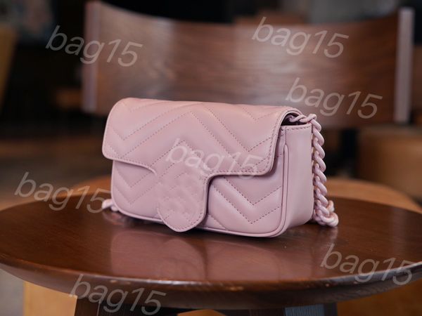 bolsas de ombro espelhadas Material de couro pele de carneiro marmont tem toque macio e suave combinado com fivela retrô e divertida primeira escolha primavera e verão o imbatível