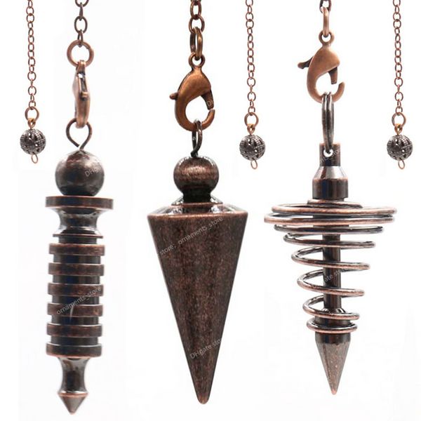 Dowsing için metal sarkaçlar kehanet reiki iyileştirici manevi wicca kadın erkekler muska vidalı şekil takma zincirler cazibe mücevher moda mücevherler sarkaçlar