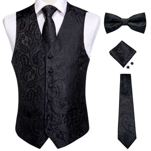 Herrenwesten Westen für Herren Slim Fit Herren Hochzeitsanzug Weste Lässig Ärmellos Formal Business Herren Weste Einstecktuch Krawatte Fliege Set DiBanGu 230418