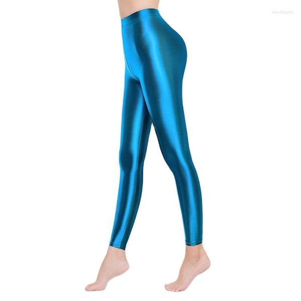 Leggings femininas 2023 Cilizações de cetim Sexy Glitter Skings Glitters