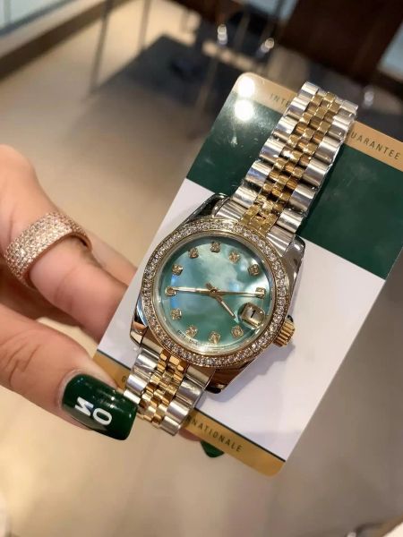 Mehrfarbige Damenuhr President Diamond Bezel Shell Face Damen Datejust Uhren Jubilee 2813 Edelstahluhren Niedrigster A283C