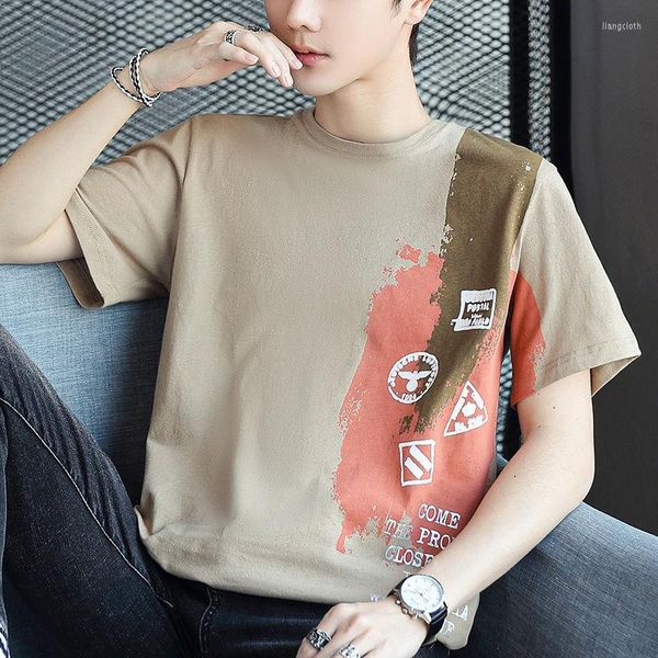 Camisetas de camisetas masculinas Moda O-pescoço O LOW SHOT SHIRT SHIRT MENINO ROUS DE 2023 Spring Spring Oversized Casual Pullovers Tops Tops