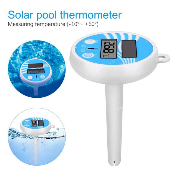 Termometro digitale galleggiante per piscina Termometro per piscina all'aperto alimentato a energia solare Display LCD impermeabile Termometro per piscina Accessori per piscina