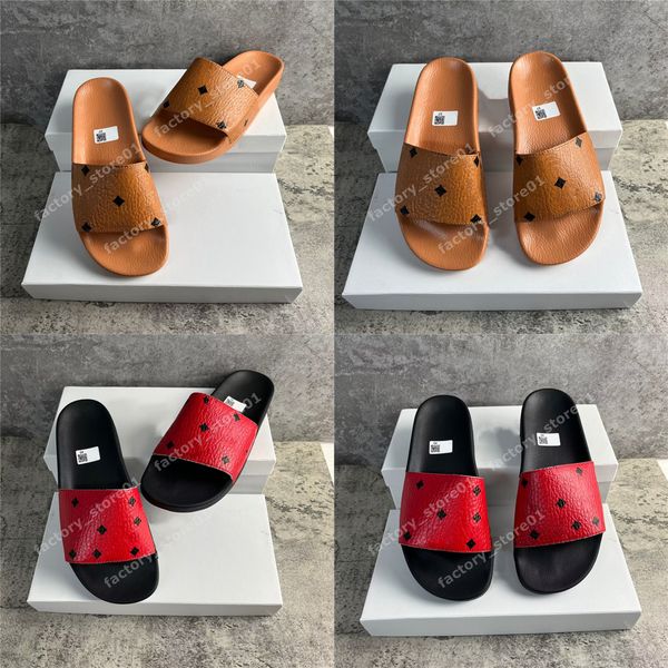 Verão Mulheres Homens Chinelos Munich Sapatilhas Chinelos Mulher M Laranja Marrom Mules Sandálias Chuveiro De Couro Senhoras Slides Designer Chinelos Pantoufles Sandálias Com Caixa