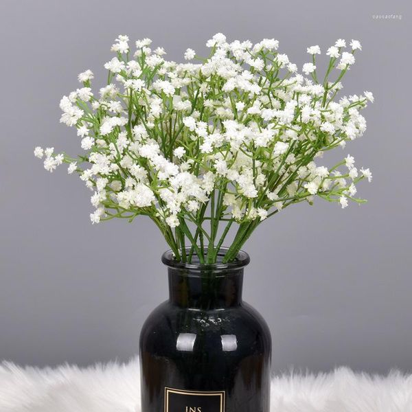 Dekorative Blumen, 5 Stück, 52 cm, Babyatem, künstliche Kunststoff-Gypsophila, DIY Blumensträuße, Arrangement für Hochzeit, Heimdekoration