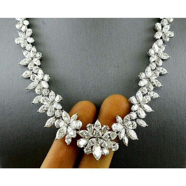 Муассанит огранки «маркиз» с бриллиантами ручной работы новейшего дизайна, комплект ожерелья для женщин, производство ювелирных украшений