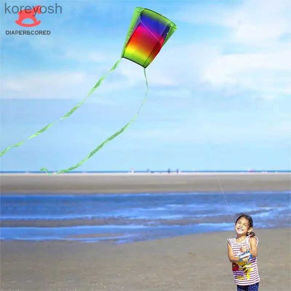 Kite Acessórios 1pcs Grande Bolso Kite Long Tail Crianças Kite Cartoon Kites Toy Desenvolvimento Pai-Filho Brinquedos Educativos para Crianças (sem esqueleto) L231118