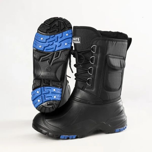 Botas outono inverno quente homens moda botas de neve militar pesca esqui à prova dwaterproof água simples casual midcalf sapatos 231117