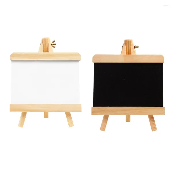 Pcs Mini planche à dessin cartes de mariage sol chevalet support avec boîte petit tableau noir signe en bois tableau noir bureau